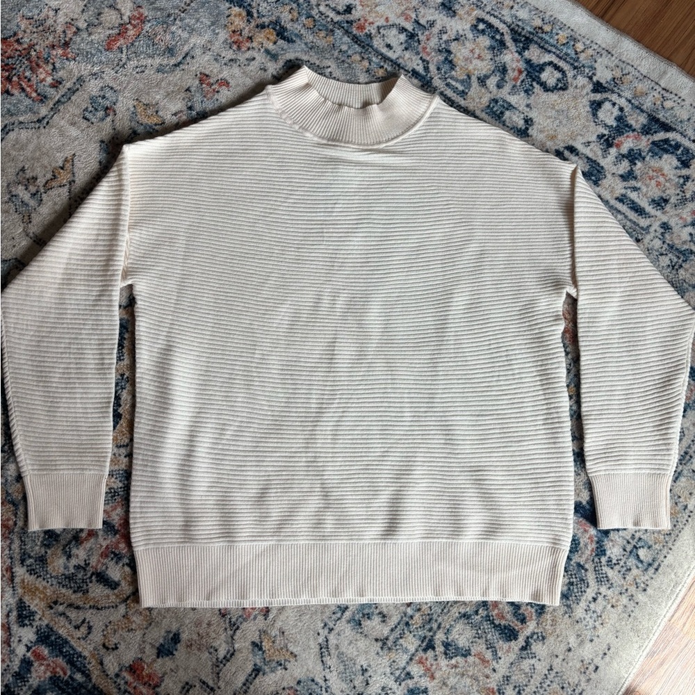 Cream ribbed sweater - Picture 1 of 5